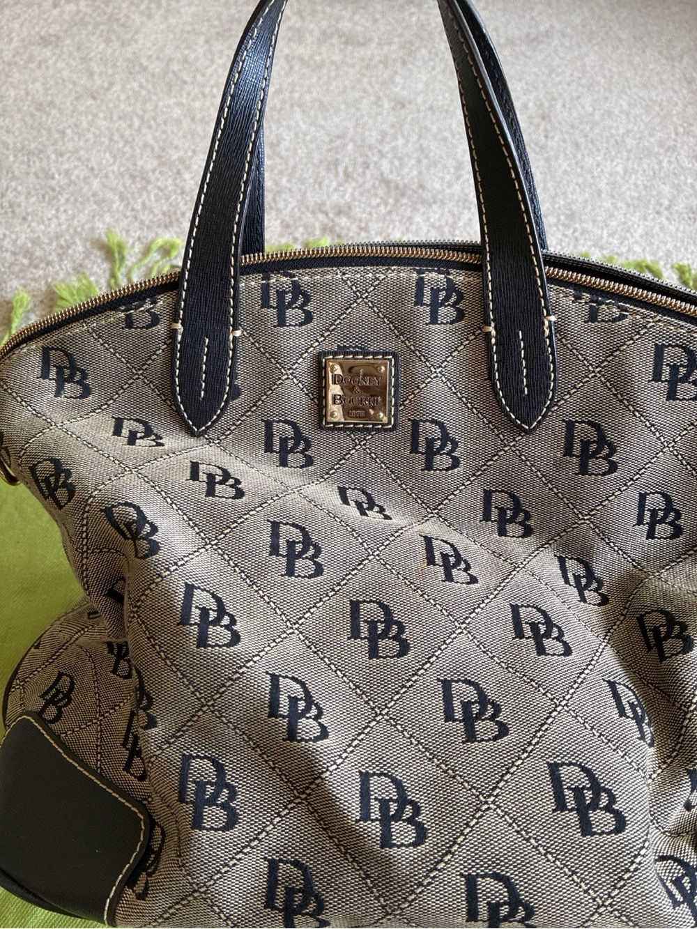 Dooney & Bourke Red Interior with Black Trim and Gold Logo